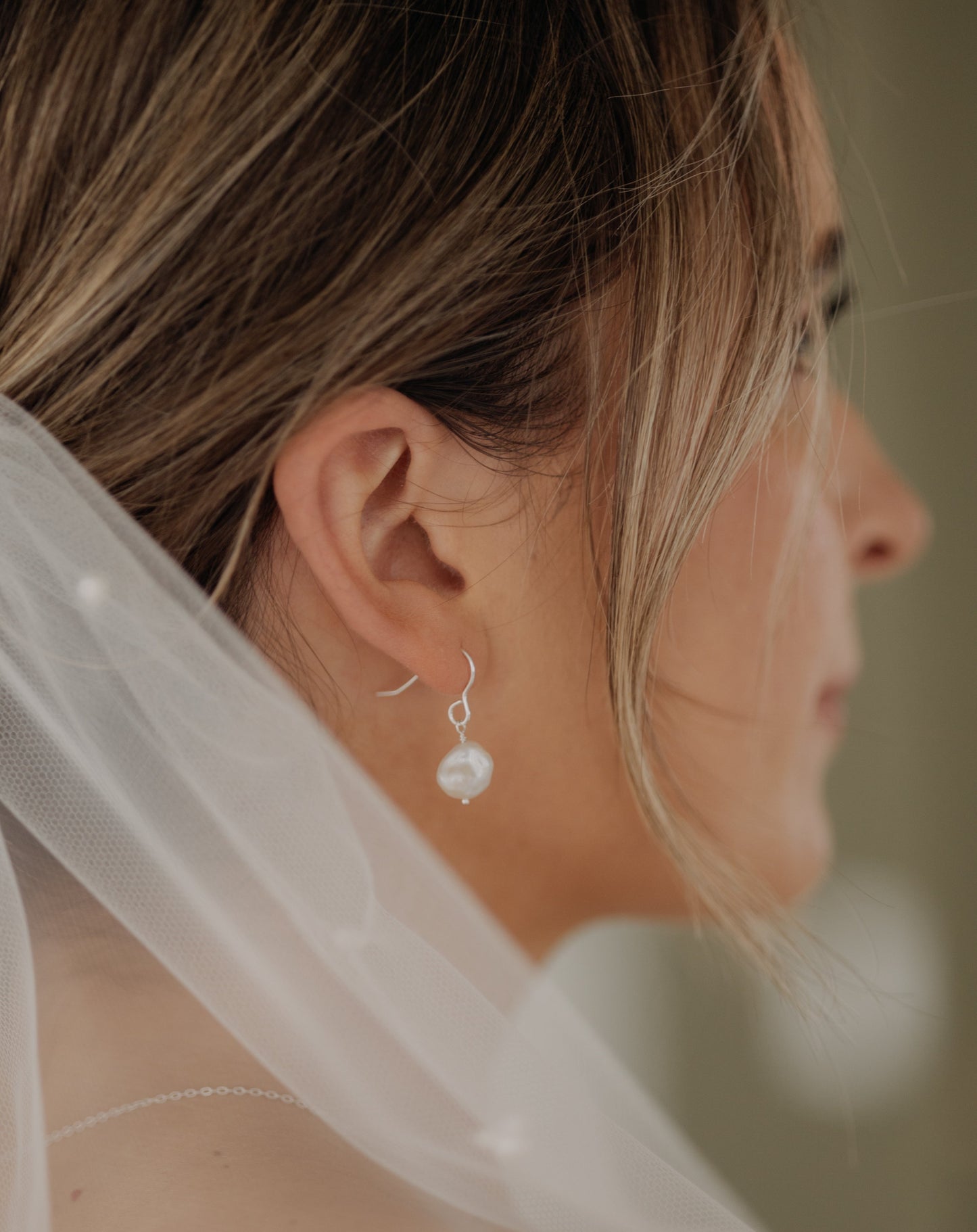 Keshi Pearl Hook Earrings