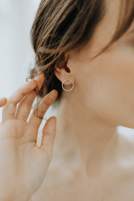 Halo Earrings. Serling Silver