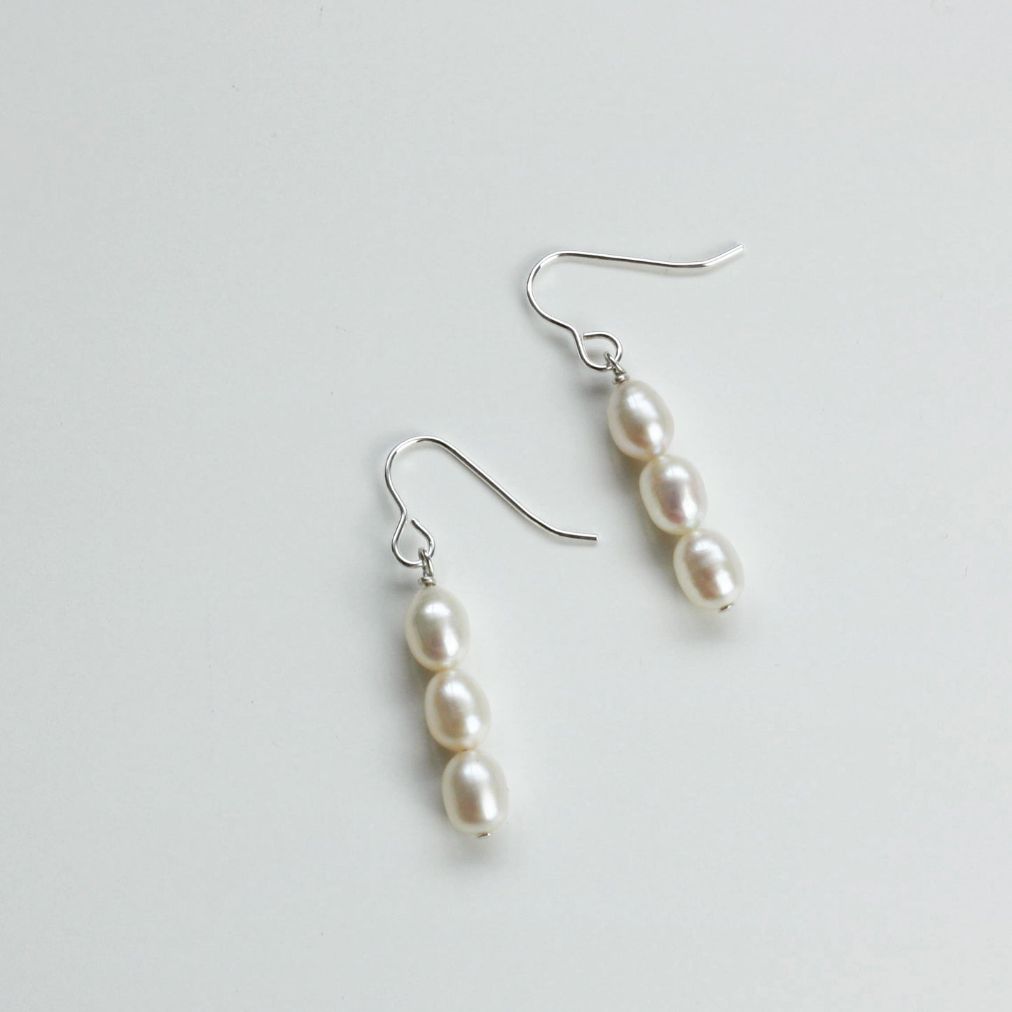 Silver Pearl Drop Hooks