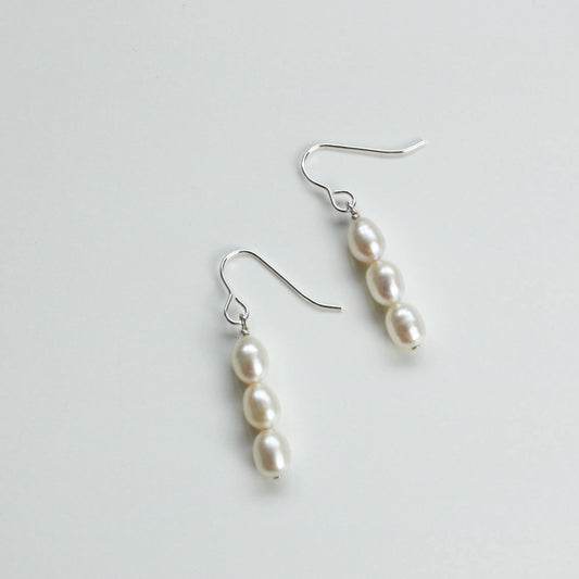 Silver Pearl Drop Hooks