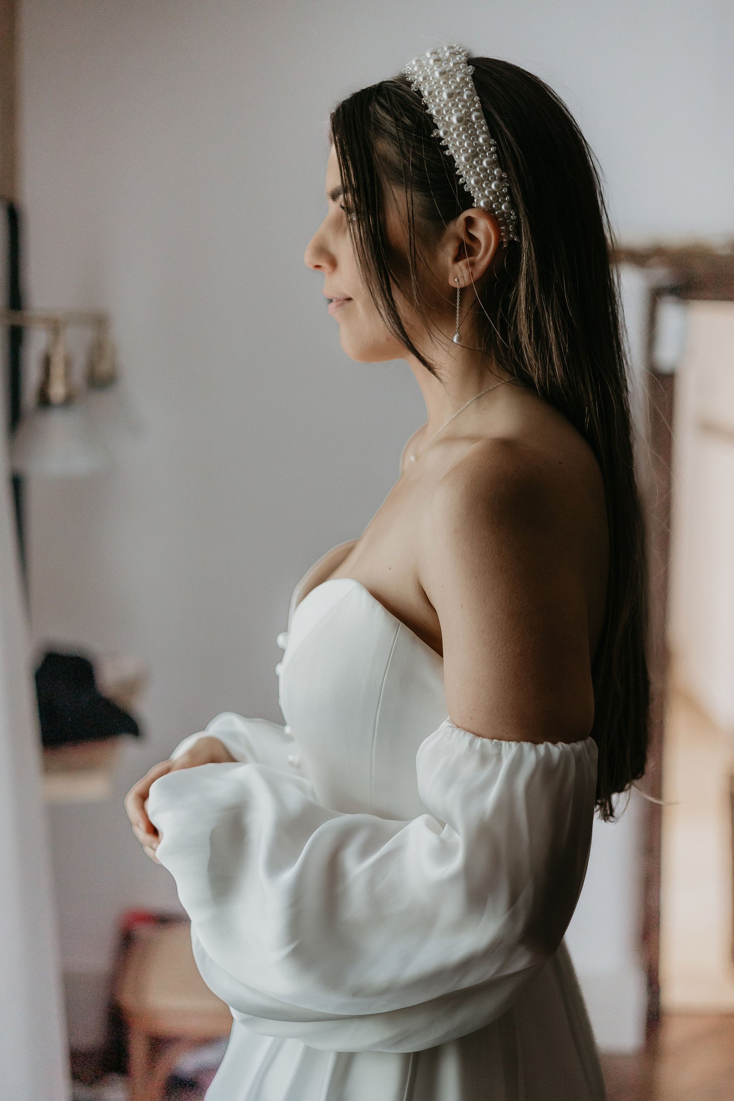 Sterling Silver Pearl Drop Studs