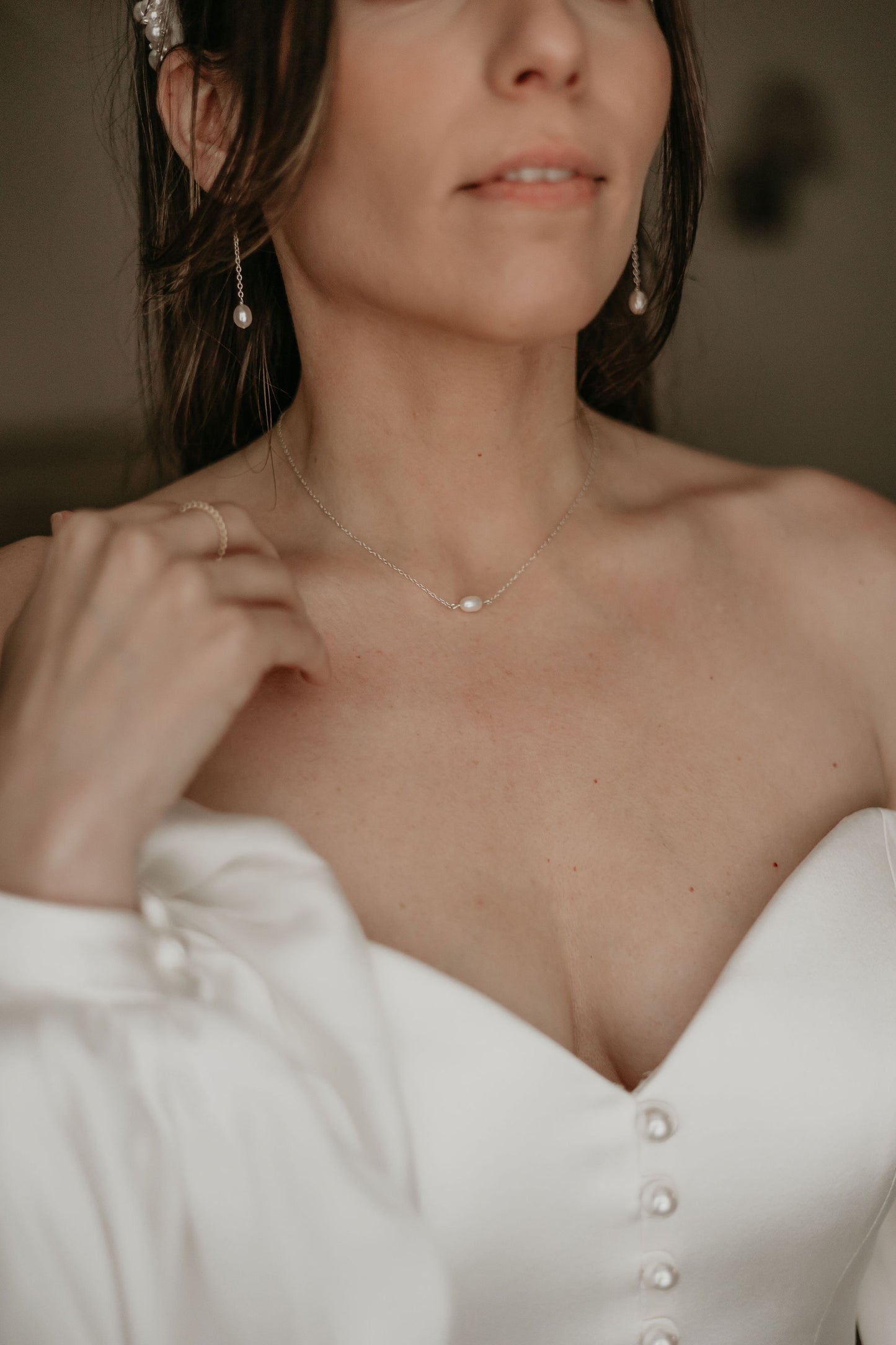 Sterling Silver Pearl Drop Studs