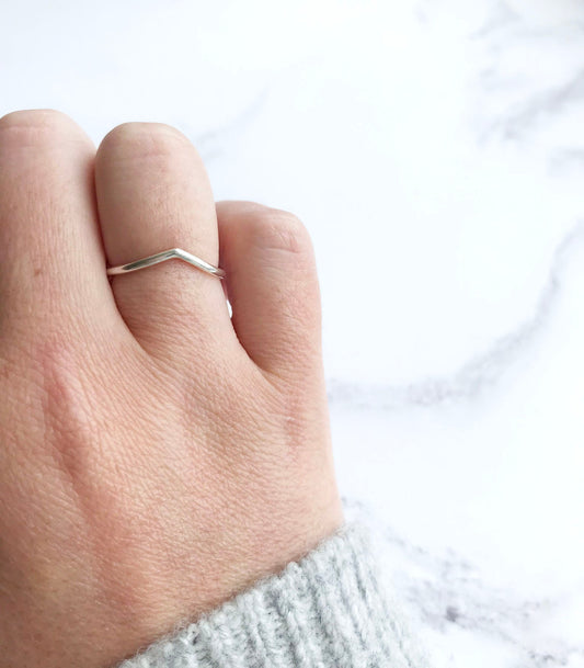 Wave Stacking Ring, Sterling Silver