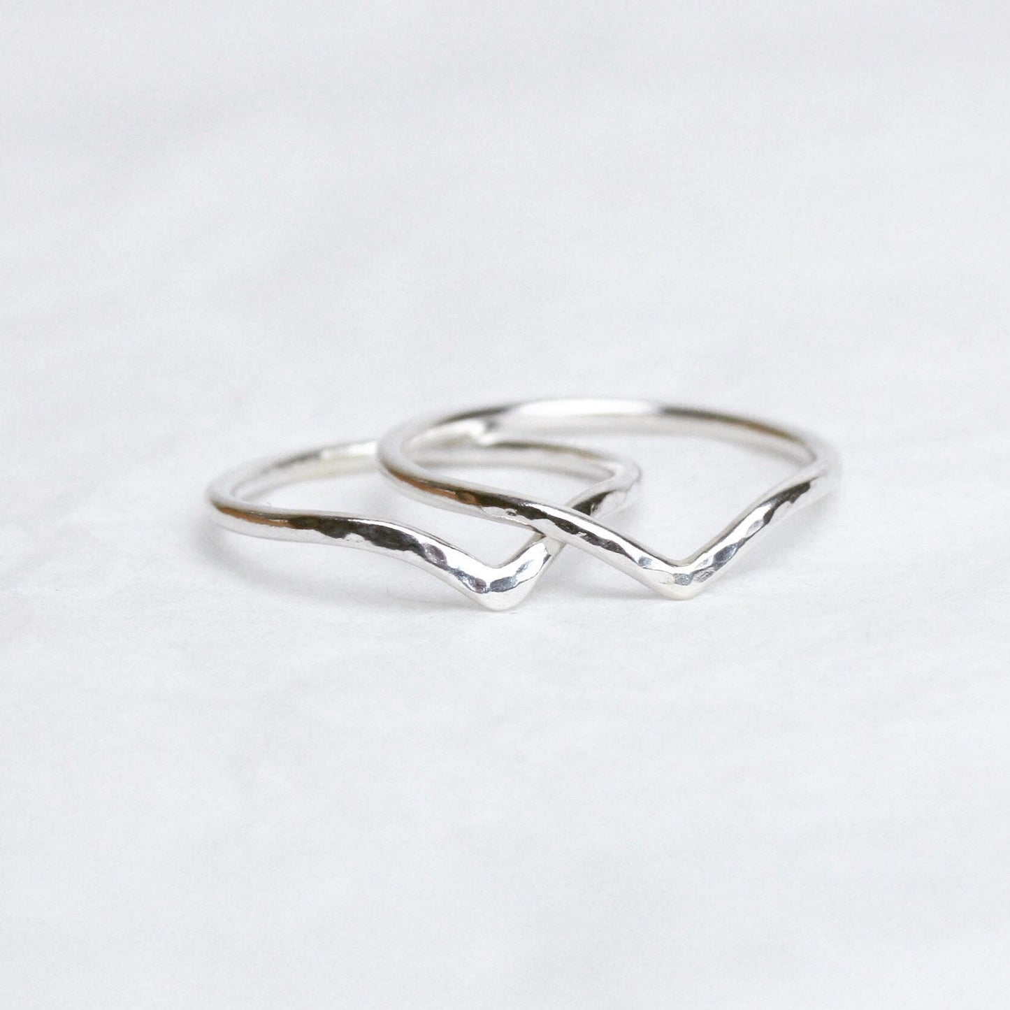 Textured Wave Stacking Ring, Sterling Silver