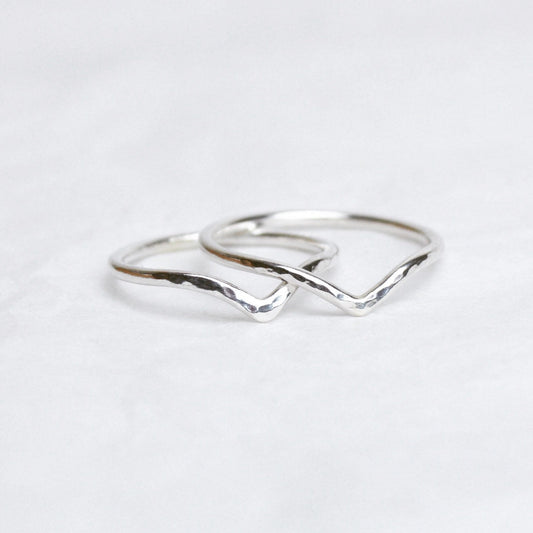 Textured Wave Stacking Ring, Sterling Silver