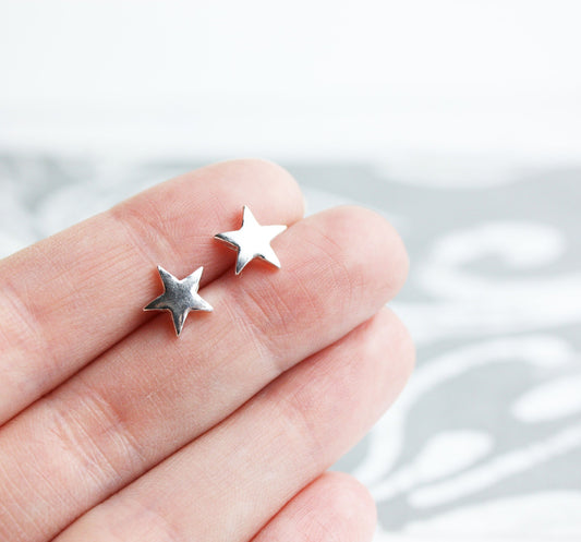 Star Earrings, Sterling Silver
