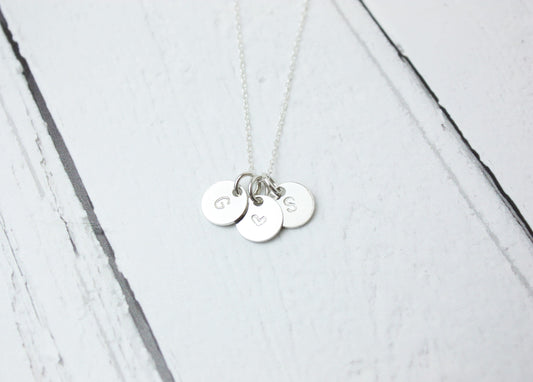 Personalised disc necklace, Sterling Silver