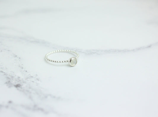 Rainbow Moonstone Ring, Sterling Silver