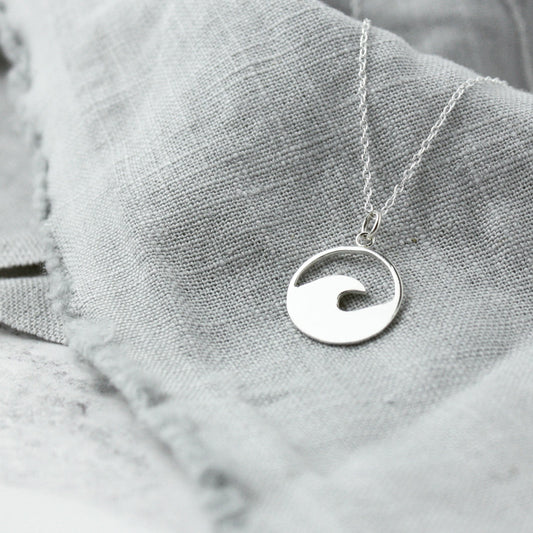 Wave Necklace, Sterling Silver