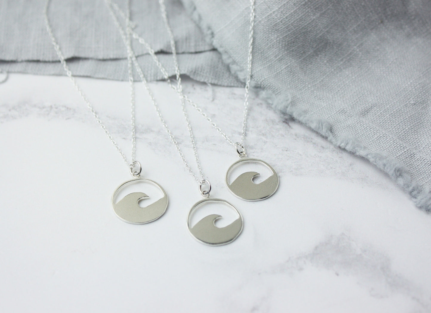 Wave Necklace, Sterling Silver