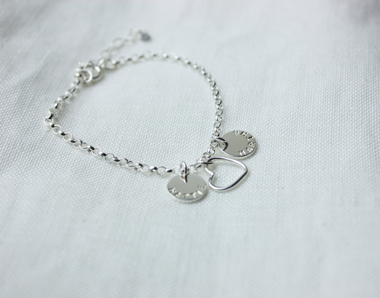 Personalised Disc Bracelet, Sterling Silver