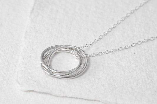 Russian Ring Necklace, Sterling Silver