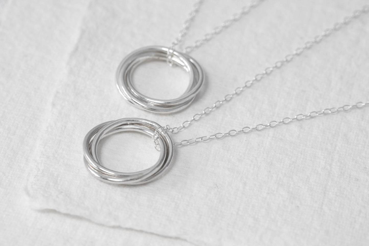 Russian Ring Necklace, Sterling Silver