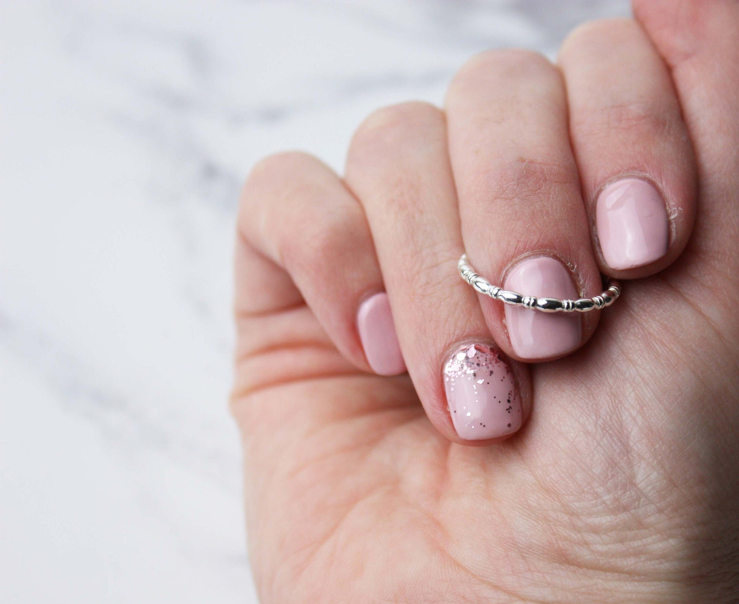 Bamboo Stacking Ring, Sterling Silver