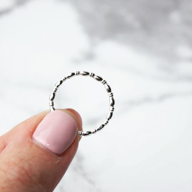 Bamboo Stacking Ring, Sterling Silver