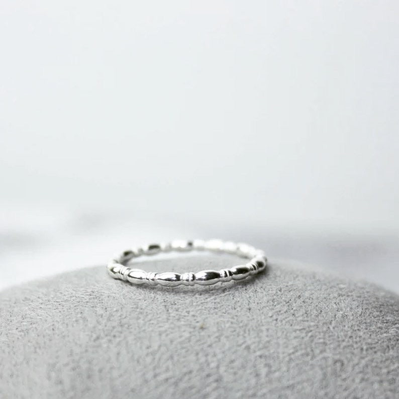 Bamboo Stacking Ring, Sterling Silver