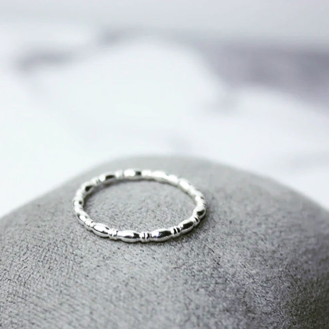 Bamboo Stacking Ring, Sterling Silver