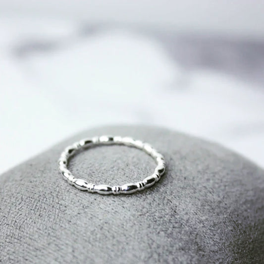 Bamboo Stacking Ring, Sterling Silver