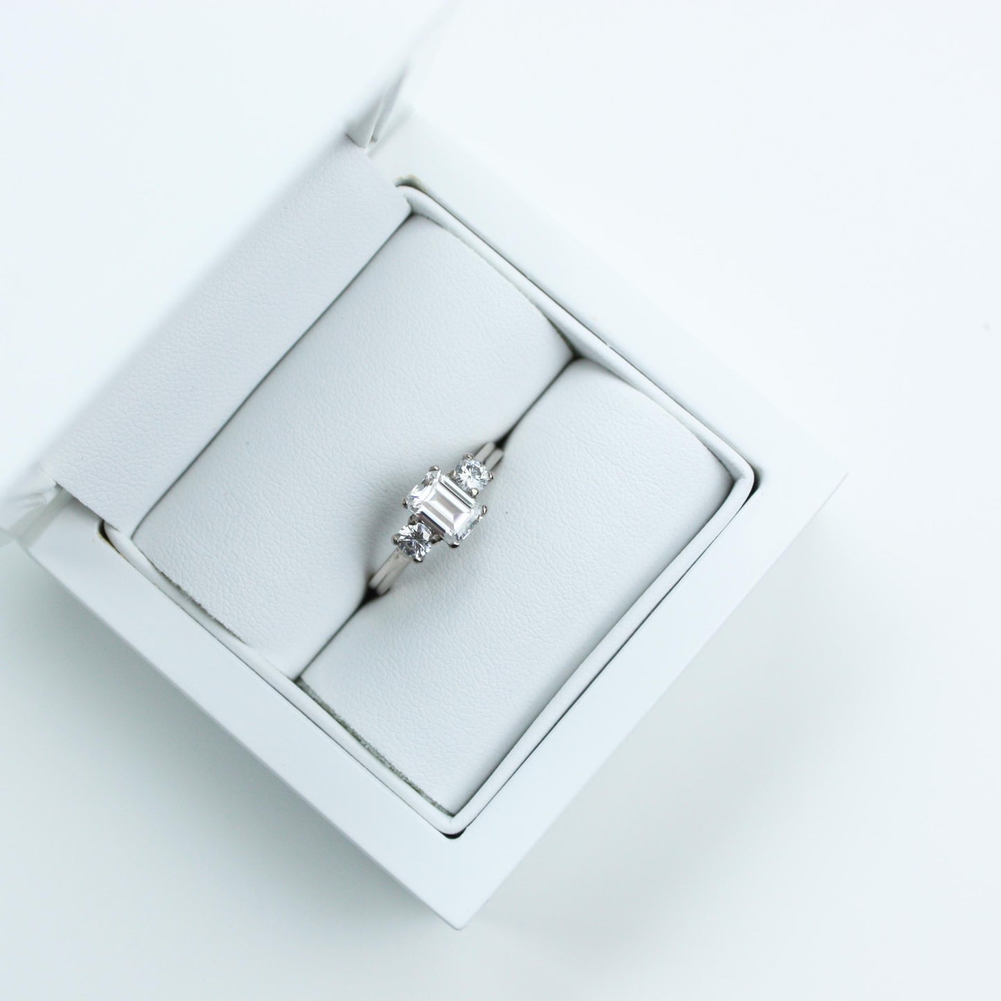 Beatrice ~ Moissanite, Emerald Step Cut