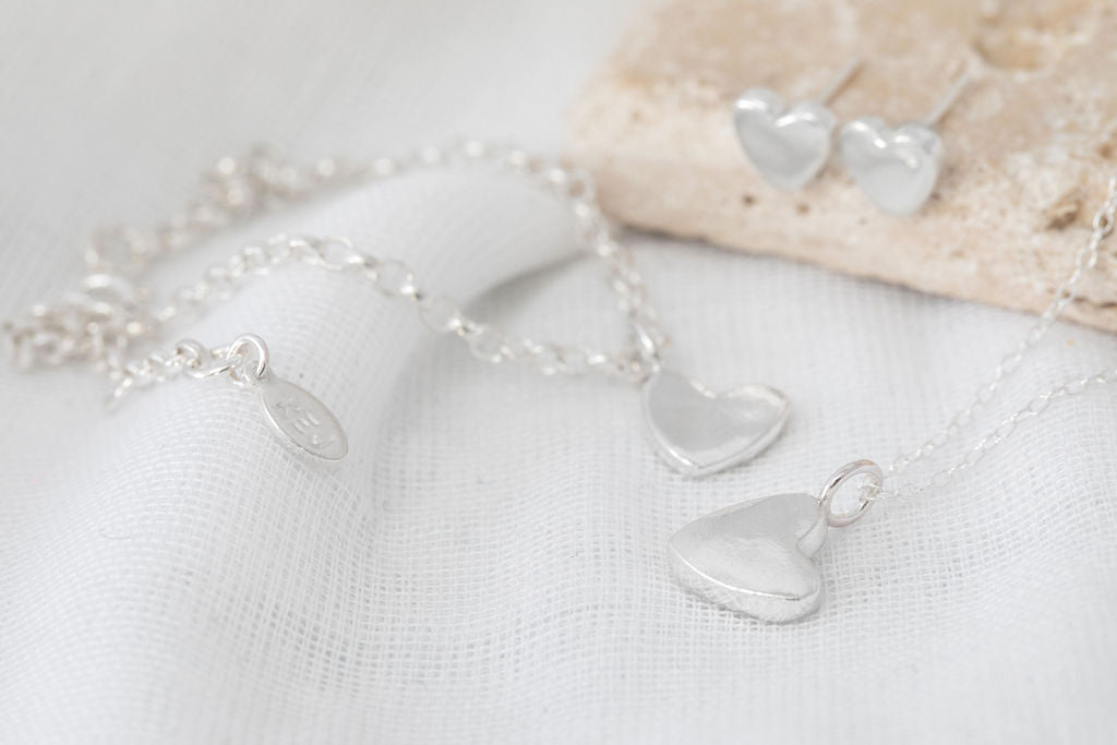 Heart Necklace, Sterling Silver