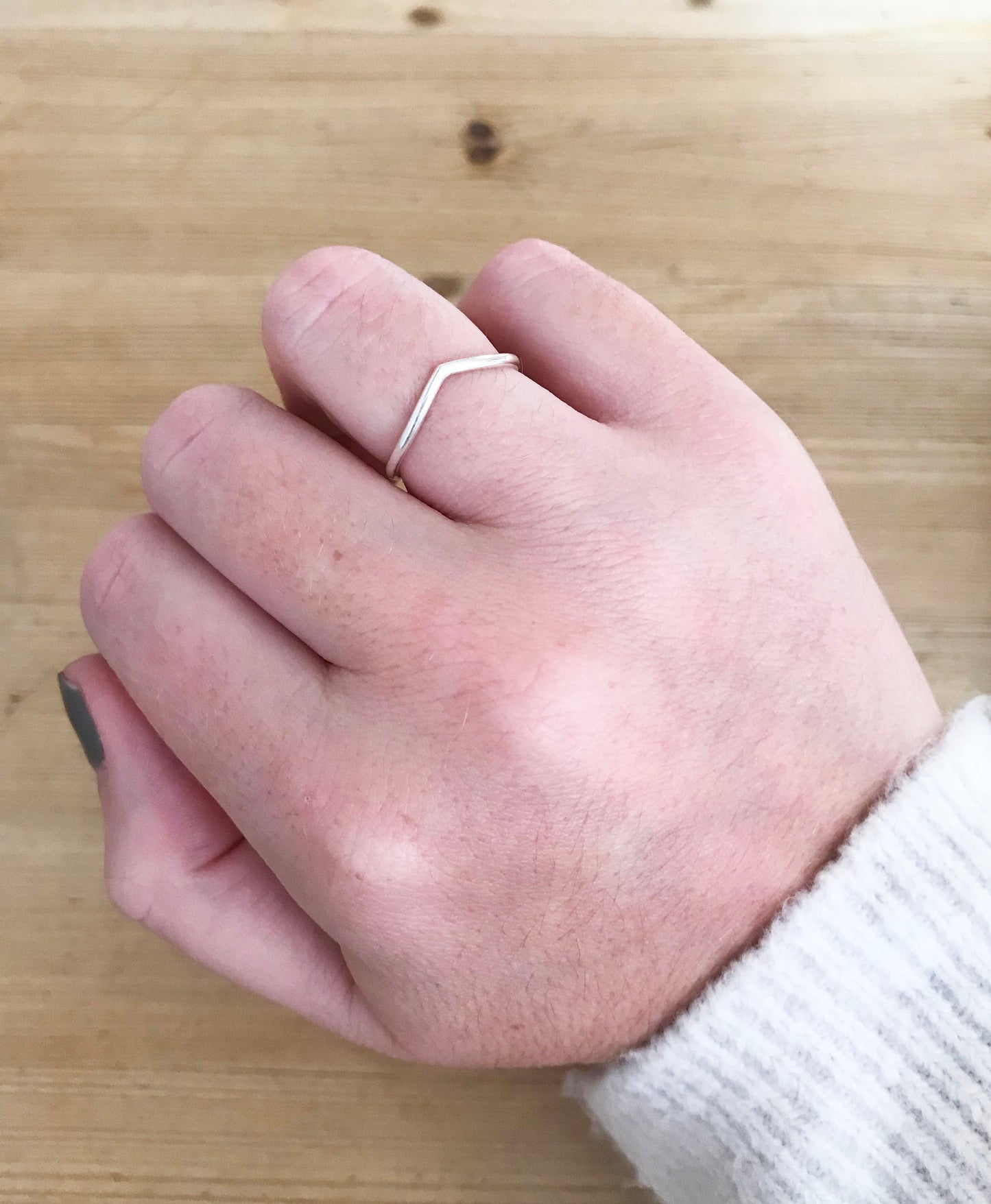 Wave Stacking Ring, Sterling Silver