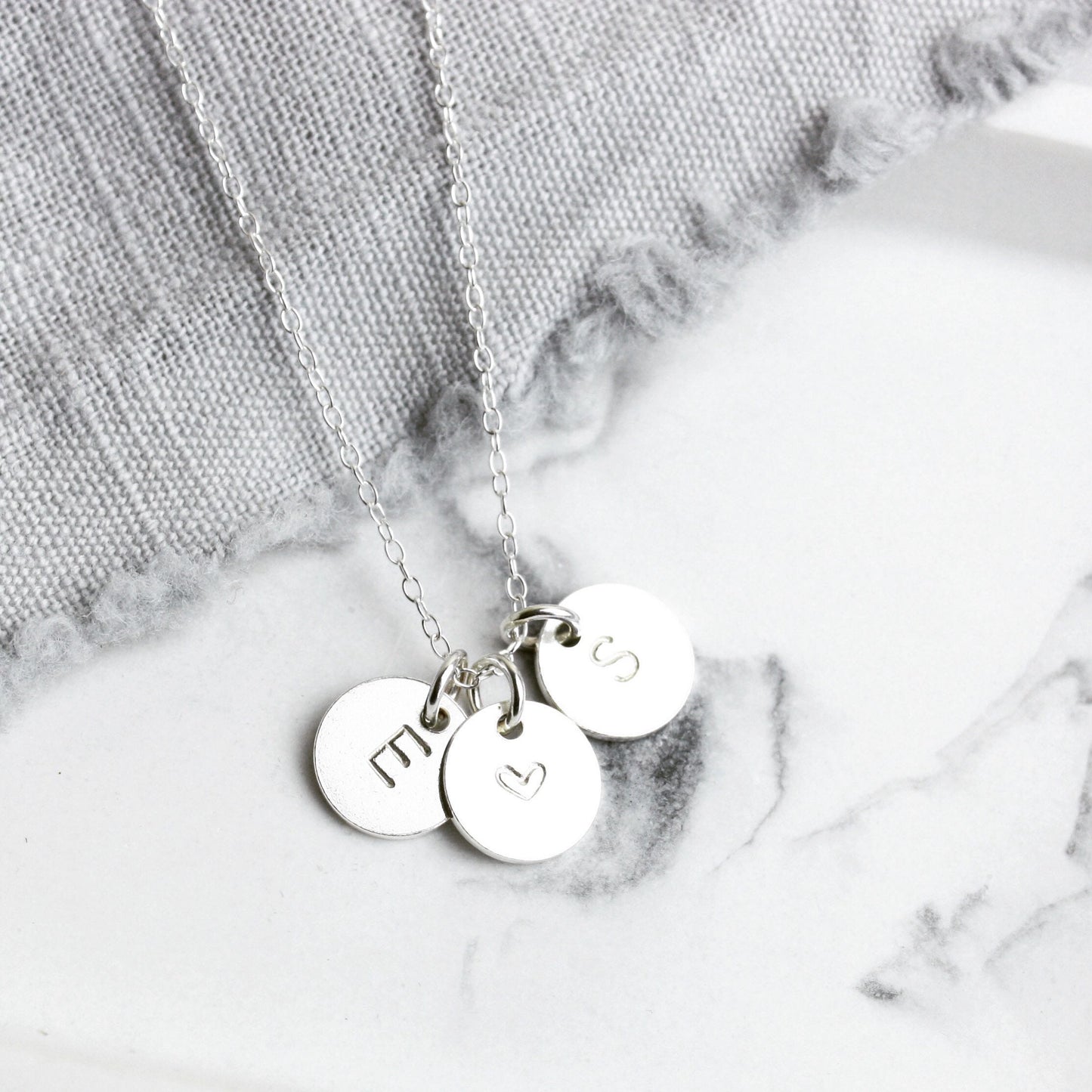 Personalised disc necklace, Sterling Silver