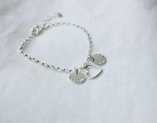 Personalised Disc Bracelet, Sterling Silver